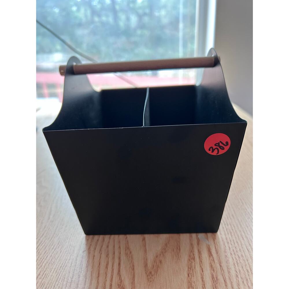 New Metal Storage Caddy with Handle Black size 8”x6 1/4”x5.5”